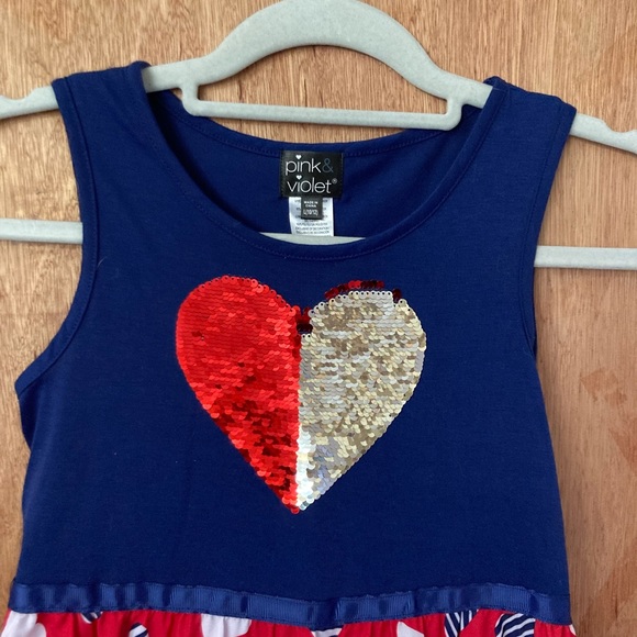 pink violet Other - Adorable girls 10/12 sleeveless dress hearts